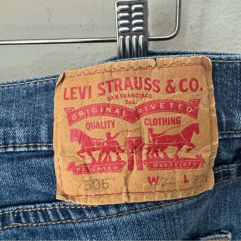 LEVI’S 505 Red Tab Straight Leg Jeans Denim Classic Fit Size 34x32 - Picture 2 of 15